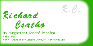 richard csatho business card