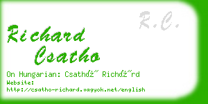 richard csatho business card